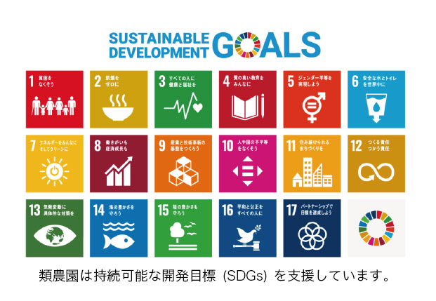 類農園は持続可能な開発目標（SDGs）を支援しています